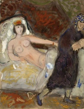 マルク・シャガール Painting - ジョゼフとポティファルの妻 現代のマルク・シャガール